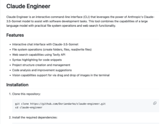 Claude Engineer: An Interactive Command-Line Interface (CLI) that Leverages the Power of Anthropic's Claude-3.5-Sonnet Model to Assist with Software Development Tasks